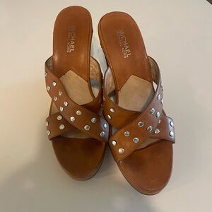 Michael Kors Brown Studded Women's Sandals Platform